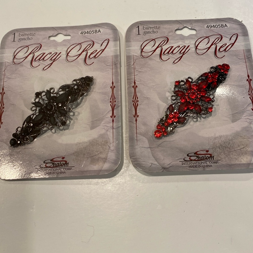 NIP Racy Red Set of 2 Dressy Barrettes